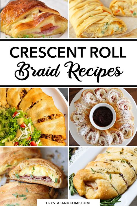 Crescent Roll Braids, Crescent Roll Ring Appetizers, Crescent Roll Braid Recipes, Pillsbury Braid Recipes, Fall Crescent Roll Recipes, Pampered Chef Crescent Roll Recipes, Crescent Rings Recipes, Easy Pillsbury Crescent Roll Recipes, Recipe With Crescent Roll Dough