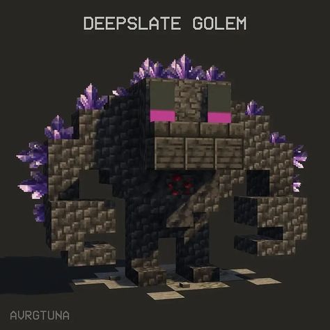 Minecraft Buildings🏰 on Instagram: “Amazing Golem Statue! By: @avrgtuna - Follow @minecraftforest” Minecraft Mineshaft Design, Minecraft Ancient Ruins Build, Iron Golem Statue Minecraft, End Portal Design, Minecraft Mineshaft, Minecraft Monsters, Minecraft Building Guide, Minecraft Statues, Minecraft Decoration