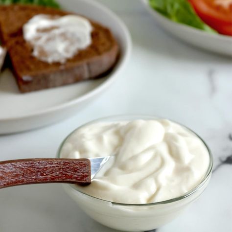 Eggless Mayo Recipe | Homemade with 4 Vegan Ingredients Recipes With Mayo, Eggless Mayo, Vegan Butter Substitute, Apple Turnover Recipe, Shortcrust Pastry Recipes, Homemade Mayonnaise Recipe, Meals For Dinner, Vegan Appetizers Recipes, Mayo Recipe