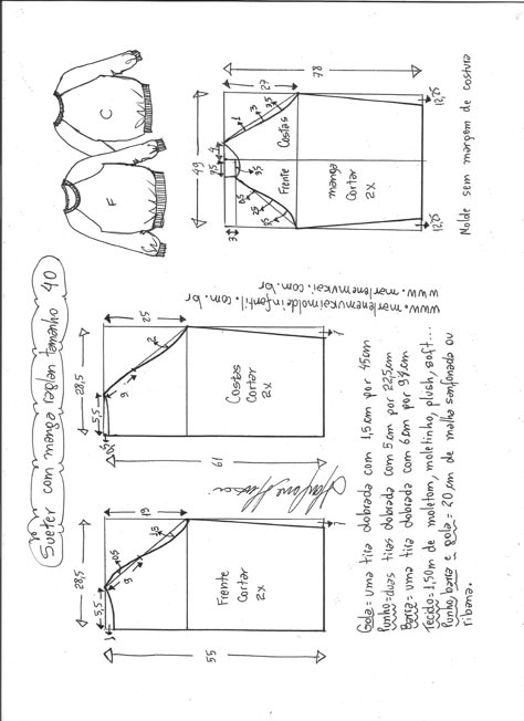 Blusa suéter raglan - DIY - molde, corte e costura - Marlene Mukai Pola Jaket, T Shirt Sewing Pattern, Kemeja Lelaki, Trendy Sewing Patterns, Sewing Blouses, Shirt Sewing Pattern, Sew Ins, Trendy Sewing, Baby Dress Patterns