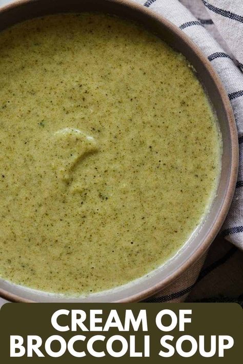 This Cream of Broccoli Soup is packed with wholesome delicious ingredients! The perfect way to get extra servings of vegetables without anyone noticing, it’s my go-to healthy comfort food that the whole family loves. Asparagus Broccoli, Garlic Asparagus, Creamy Broccoli Soup, Cream Soup Recipes, Cream Of Broccoli, Quick Soup, Cream Of Broccoli Soup, Broccoli Soup Recipes, Comforting Soup