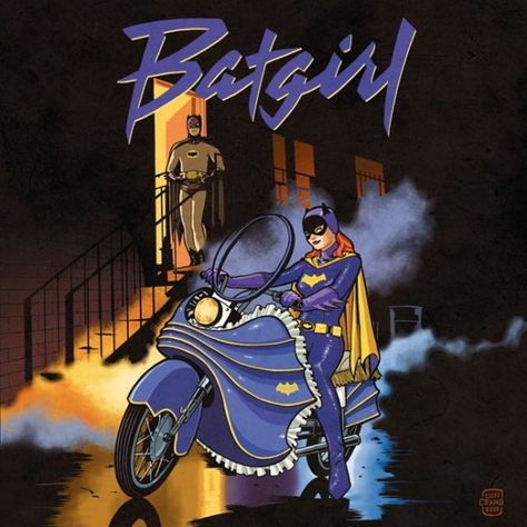 Prince‘s Purple Rain album cover with less Prince, more Batgirl. Purple Rain Album, Cliff Chiang, Famous Movie Posters, Dc Batgirl, Humour Geek, Comic Pop Art, Space Ghost, Comics Illustration, Classic Album Covers