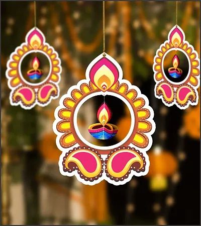 TOYXE Paper Hanging Rangoli Deepak for Diwali Decoration Set of 5 Pcs Diwali Hangings For School, Diwali Backdrop Ideas For School, Happy Diwali Board Decoration, Diwali Celebration In School, Diwali Selfie Corner, Diwali Decoration Board Ideas, Diwali Hangings Craft, Diwali Decorations At Office, Diwali Soft Board Decoration