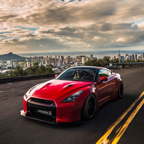 Red GTR Liberty Walk Cars, Gtr Nissan, Nissan R35, Nissan Gtr R35, Gtr R35, Nissan Gtr Skyline, Nissan Skyline Gtr, Liberty Walk, Skyline Gtr