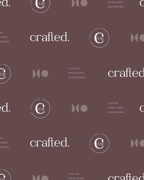 This logo series includes a primary mark, secondary mark, brand element, and sub-mark. The goal of crafted was to create a brand that communicated warmth and sustainability. Sub Logo Design Ideas, Primary Secondary And Submark Logo, Sustainable Brand Color Palette, Combination Mark Logo Design, Sustainable Logo Design Branding, Logo For Sustainable Brand, Lettermark Logos, Clothing Brand Logos, Company Values