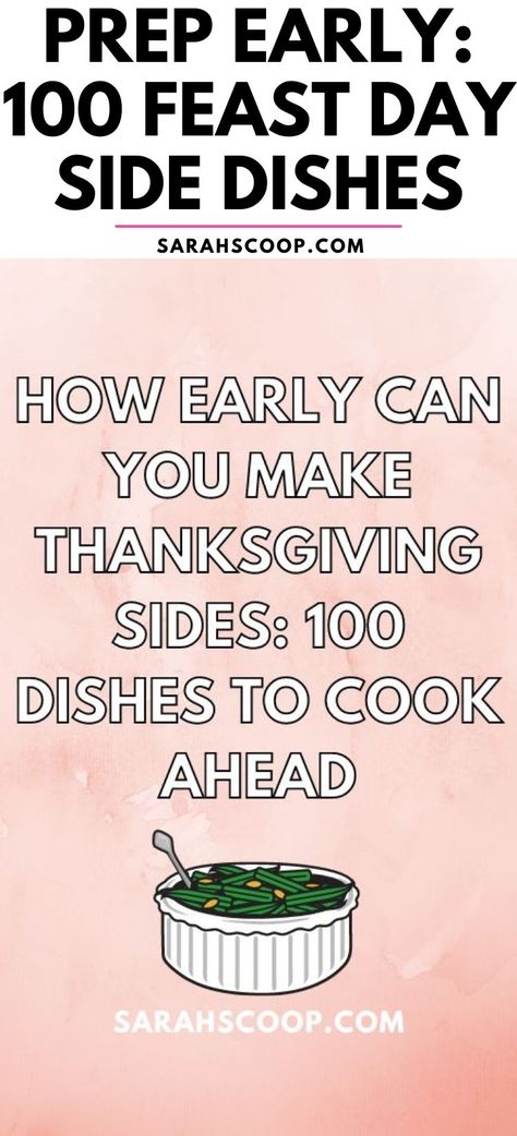 Get ahead of the holiday rush with 100 Thanksgiving side dishes you can prep early! Simplify your feast day with make-ahead tips for a hassle-free celebration. 🍽️🦃 #ThanksgivingPrep #MakeAheadMeals #HolidayCooking Prepping Ahead For Thanksgiving, Side Dishes You Can Make Ahead Of Time, Thanksgiving Sides Make Ahead, Thanksgiving Side Dishes Make Ahead, Make Ahead Thanksgiving Sides, Thanksgiving Prep Ahead, Make Ahead Thanksgiving Dishes, Dishes To Cook, Make Ahead Salads