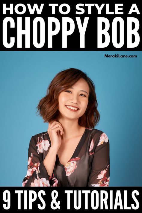 Lob Haircut Updo, How To Style A Piecey Bob, How To Style A Choppy Bob Haircut, Styling Bobs Easy, Side Part Choppy Bob, Styling Choppy Bob How To, Styling A Short Bob Ideas, How To Style A Choppy Bob Tutorial, Styling A Textured Bob