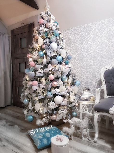 Pink And Blue Ornaments Christmas Tree, Pink Blue Silver Christmas Tree, Blush And Blue Christmas Tree, Pink And Blue Christmas Decorations, Blue Pink Christmas Tree, Pink Blue Christmas Tree, Pink And Blue Christmas Tree, Pink And Blue Christmas, Teal Christmas Tree