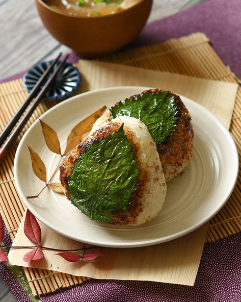 Grilled Miso Rice Ball — Rio's Garden Grilled Rice Balls, Miso Rice, Yaki Onigiri, Grilled Rice, Rice Ball, Simply Irresistible, Rice Balls, Sticky Rice, Asian Cooking