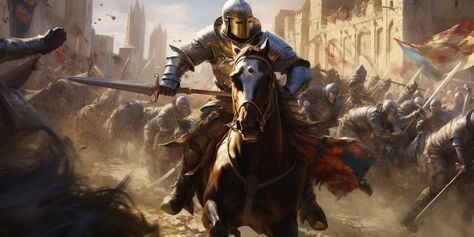 The Thrilling World of Medieval Tournaments Medieval Cavalry, Medieval Battle Art, Battlefield Medieval, French Knight Medieval, Knights Horses Medieval, Back In Time, The Witcher