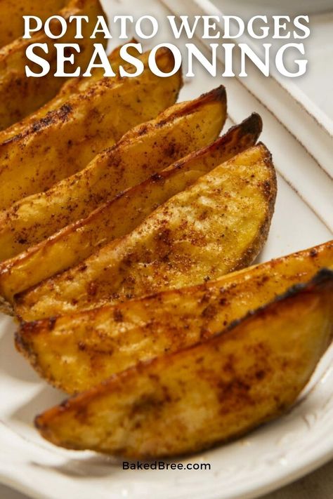 Satisfy your cravings with our tasty seasoned potato wedges! Made from scratch with russet potatoes and a blend of spices like smoked paprika and garlic powder, these wedges are crispy on the outside and fluffy on the inside. Serve with your favorite dipping sauce for a delicious side dish. Seasoned Potato Wedges Baked, Baked Bree Recipe, Seasoned Potato Wedges, Canned Potatoes, Potato Wedges Baked, Seasoned Potatoes, Chicken Appetizers, Soup Recipes Slow Cooker, Potato Wedges