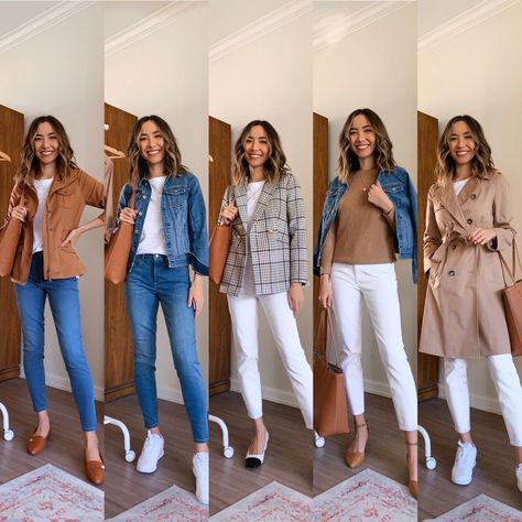 5 Ways to Style Denim for Spring Work Outfits Women Denim, Monday Dress Outfit For Work, Smart Casual Teacher Outfits, Monday Outfit For Work Casual, Denim Work Outfits Women, Spring Work Fashion, Smart Casual Outfit Women, Monday Outfit For Work, Denim Business Casual