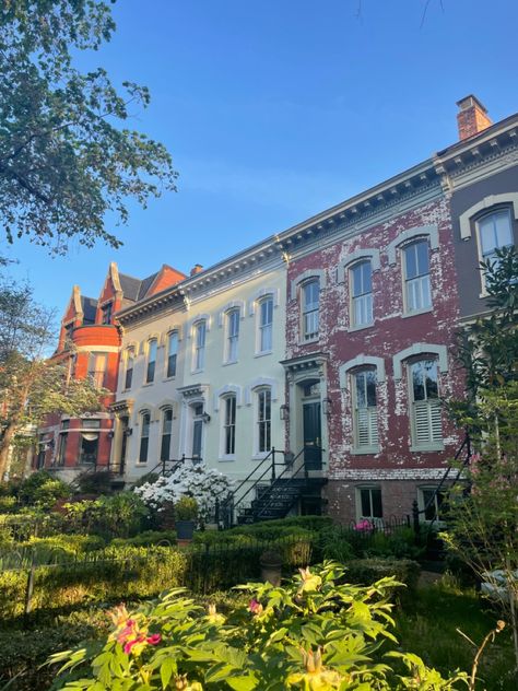 Row House Aesthetic, Dc Houses, Dc Neighborhoods, Dc Trip, American University, Row Houses, Small Town Life, Washington Dc Travel, Dc Travel