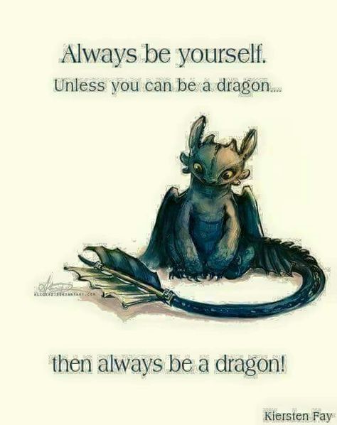 Always be yourself unless you can be a dragon, then be a dragon Dragon Quotes, Toothless Dragon, Dragon Trainer, Night Fury, Dragon Pictures, Cute Dragons, Dragon Artwork, Baymax, Fantasy Dragon