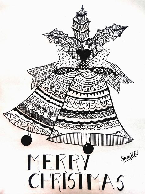 Merry Christmas Mandala Art, Christmas Mandala Drawing, Christmas Mandala Art, X Mas Cards, Mother And Child Drawing, Merry Christmas Drawing, Crismas Tree, Zen Drawings, Christmas Zentangle