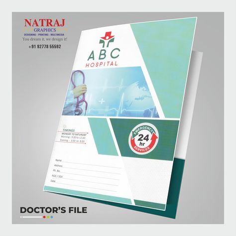 Hospital File Design Creative, Dental Clinic File Design, Hospital Files Design, Medical File Folder Design, Doctor File Folder Design, Hospital File Design, Hospital File Cover Design, File Design Cover Ideas, Folder Cover Design