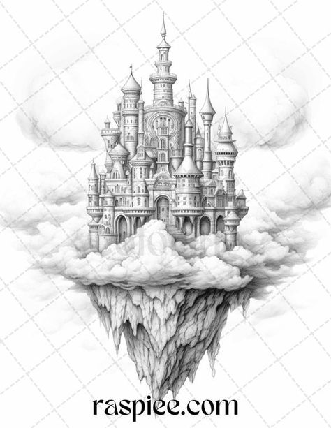 Floating Castle in the Sky Grayscale Coloring Pages for Adults, Printable PDF File Instant Download Coloring pages #coloringpages Coloring page #coloringpage Adult Coloring pages #adultcoloringpages Coloring pages adult #coloringpagesadult Coloring books #coloringbooks 11.443 Floating Castle, Majestic Castle, Grayscale Coloring Pages For Adults, Castle Tattoo, Coloring Pages Adult, Castle Drawing, Coloring Pages Winter, City Sketch, Farm Animal Coloring Pages