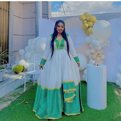 Eritrean Dress, Ethiopian Culture, Ethiopian Clothing, Ethiopian Traditional Dress, Ethiopian Dress, Habesha Kemis, Embroidery Beading, Golden Design, Traditional Clothes