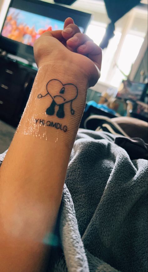 Tattoo Ideas Small Words, Bad Bunny Tattoo Ideas, Bunny Tattoo Ideas, Bad Bunny Tattoo, Tattoos Half Sleeve, Tattoos Cute, Bunny Tattoo, Tattoo 2024, Funky Tattoos