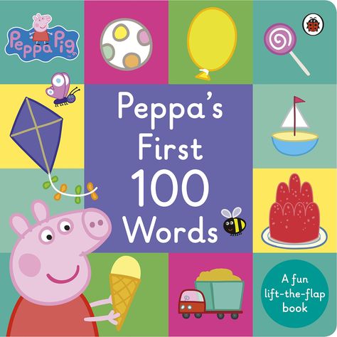 Peppa Pig: Peppa's First 100 Words: 9780241251683: Amazon.com: Books Peppa Pig Books, Peppa And George, Maori Words, First Words, Book Baby, Little Library, At A Party, 100 Words, Board Book