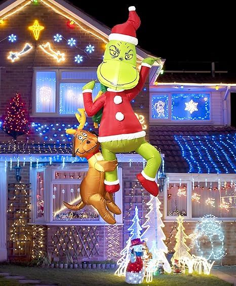 8FT Christmas Inflatables Decorations Lights, Outdoor Christmas Decorations Blow Up with Strings Hang for Indoor Outdoor Yard Garden Decor Christmas Yard Inflatables, Christmas Blow Up, Yard Inflatables, Inflatable Christmas Decorations, Christmas Decor Trends, Decorations Lights, Grinch Christmas Decorations, Inflatable Decorations, Colonial Christmas