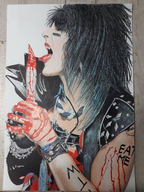 Nikki Sixx Drawing, Motley Crue Fanart, Metal Fanart, Ideas Para Dibujos, Lazy Town, Motley Crüe, Duff Mckagan, Metal Family, Art College