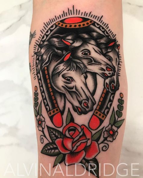 Alvin Aldridge on Instagram: “Thank You Ernie! #roselandtattoo” Traditional Tattoo Horse, Cherub Tattoo, Horse Tattoo, Head Tattoos, S Tattoo, Horse Head, Flash Tattoo, Traditional Tattoo, Tattoos And Piercings