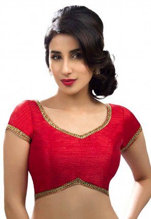 Plain Art Silk Blouse in Red Aerial Costume, Slim Girl, Padded Blouse, Blouse Designs Silk, Unique Blouse Designs, Saree Blouse Designs Latest, Indian Blouse, Wear Crop Top, Unique Blouse