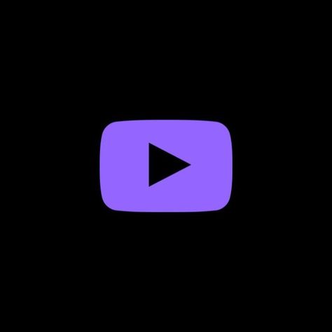 Purple and black YouTube icon Black And Purple Widget Icons, Black And Purple Icons For Apps, Youtube Pfp Aesthetic, Black Youtube Icon, Purple Youtube Icon, Dark Purple App Icons, Dark Purple Logo, Purple Youtube, Black And Purple Wallpaper