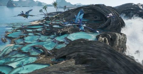 Metkayina Village, Metkayina Clan, Old School House, Tropical Ocean, Avatar 2, Tree Spirit, Animal Study, Avatar World, Sea Wall