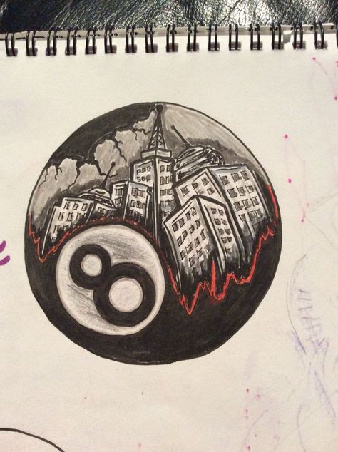 8 Ball Pool Tattoo Ideas, 8 Ball Drawing, Eightball Tattoo, 8 Ball Tattoo, Pool Tattoo, Calf Sleeve Tattoo, Circle Tattoo Design, Og Abel Art, Poker Tattoo