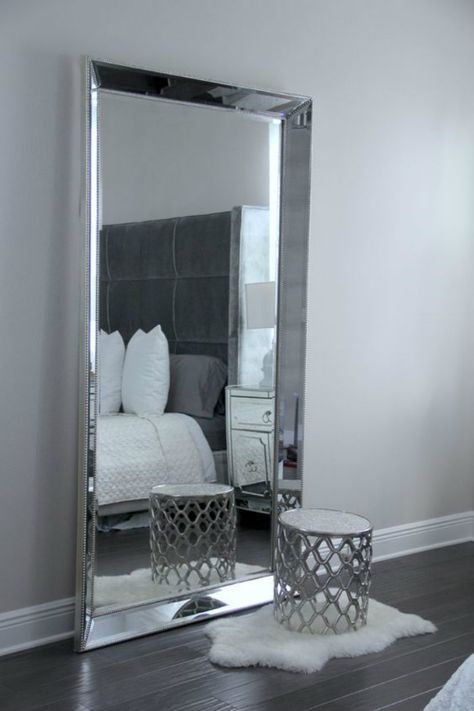 Improve Your Interiors with these Splendorous Silver Mirrors Fancy Mirrors, Large Floor Mirror, Bedroom Design Trends, Mirrored Bedroom Furniture, Bedroom Mirror, Modern Bedroom Design, Decoration Inspiration, Large Mirror, Decor Minimalist