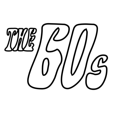 60's Aesthetic, 60s Logo, Black And White Header, White Header, 60s Icons, Aesthetic Png, Anime Tattoos, The 60s, Png Transparent