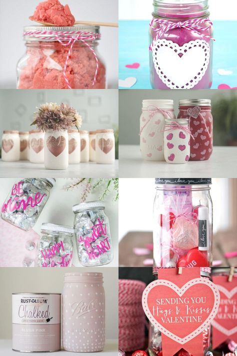 Mason Jar Candy Gifts, Easy Baby Shower Gift, Easy Sewing Projects For Beginners, Mason Jar Candy, Mason Jar Candle Holders, First Sewing Projects, Sweater Pillow, Rustic Valentine, Jar Candle Holder