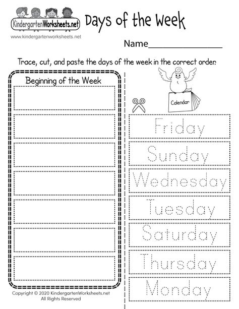 Days of the Week Worksheet - Free Printable, Digital, & PDF Abeka Pre K 4, Abeka Kindergarten Free Printable, Days Of The Week Printables Free Worksheets, Days If The Week Printable, Year 2 Worksheets Free Printables, Worksheet About Days Of The Week, How To Teach Days Of The Week, Elementary Worksheets Free Printable, Educational Worksheets Free Printables