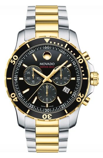 MOVADO 'SERIES 800' CHRONOGRAPH BRACELET WATCH, 42MM. #movado # Movado Mens Watches, Movado Watch, Modern Watches, Men's Watches, Black Stainless Steel, Nixon, Black Watch, Digital Watch, Watch Brands