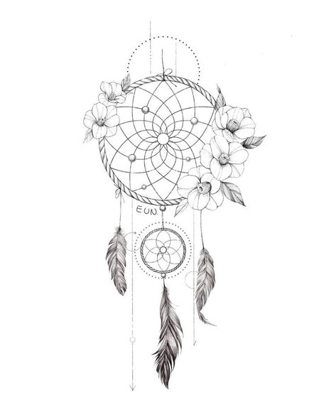 Dreamcatcher Tattoo Thigh, Dreamcatcher Mandala Tattoo, Atrapasueños Tattoo, Dream Catcher Drawing, Dream Catcher Tattoo Design, Bird Tattoo Wrist, Native Tattoos, Girl Back Tattoos, Mom Tattoo Designs