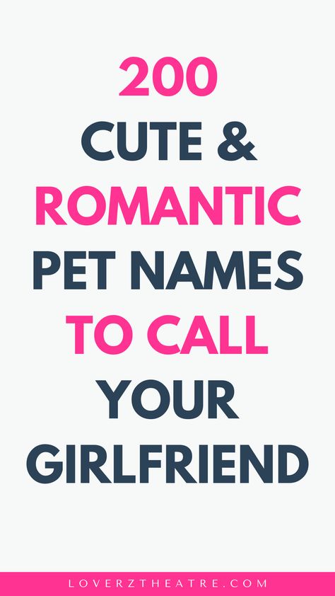 Sweet petnames to call your girl are beautiful ways to make her blush when she hear you call her these cute nicknames for her. Looking for nicknames for girlfriend that are cute and romantic? See these 200 cute & romantic pet names to call your woman. For a more loving relationship explore these sweet names to call your wife, unique nicknames for her, plus a list of funnt names to call her Sweet Pet Names For Girlfriend, Lover Nick Names, Pet Names For Girlfriend Relationships, Cute Nicknames For Girlfriend List, Sweet Nicknames For Girlfriend, Sweet Names For Girlfriend, Names To Call Your Gf, Names To Call Your Girlfriend List