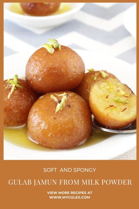 Gulab Jamun Recipe With Milk Powder, Milk Powder Gulab Jamun Recipe, Recipe With Milk, Holi Recipes, Gulab Jamun Recipe, Jamun Recipe, Gulab Jamun, Cardamom Powder, Indian Sweet