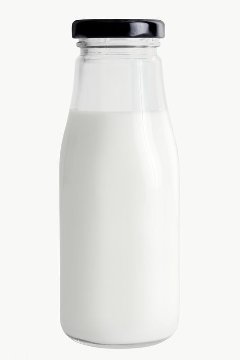 Fresh Milk Packaging, Glass Bottle Design, Liquid Cheese, Milk Sticker, Bottle Png, Bottle Of Milk, Milk Design, Graphic Design Mockup, Parfait Cups