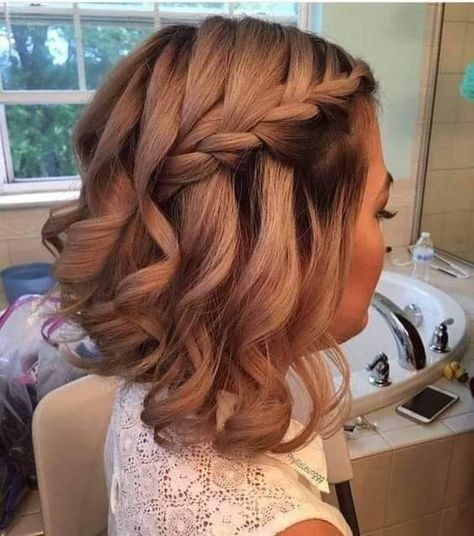 Short Hairstyle Braid, Hairstyle Prom, Braid Wedding, Prom Braid, Bridesmaid Hairstyle, Hairstyle Braid, Prom Hairstyles For Short Hair, Short Braids, Peinados Fáciles Para Cabello Corto