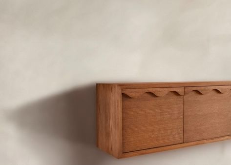 Wave Floating Console — Westpark Floating Console, Crockery Cabinet, Hallway Cabinet, Floating Cabinets, Floating Wall, Blanket Wrap, Walnut Stain, Casegoods, White Oak