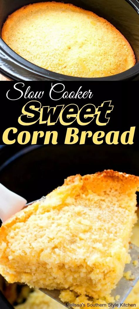 Slow Cooker Cornbread, Crockpot Cornbread, Sweet Corn Bread, Corn Cornbread, Crock Pot Bread, Best Homemade Bread Recipe, Slow Cooker Bread, Southern Cornbread, Sweet Cornbread