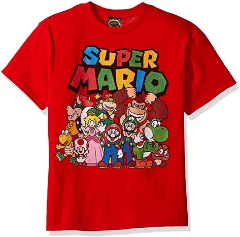 Mario Logo, Super Mario Shirt, Mario Shirt, Mario Yoshi, Super Mario Games, Character Group, Mario Luigi, Video Game T Shirts, Character Graphic