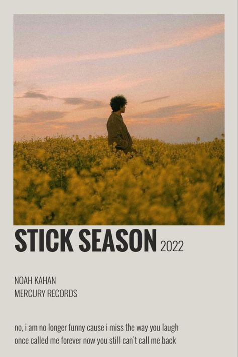 Noah Kahan Album Cover Poster, Song Posters Room Decor, Music Posters For Bedroom, Escapism Song Poster, Stick Season Album Cover, College Poster Board Ideas, Noah Kahan Song Poster, Album Poster Cards, Alternative Album Posters