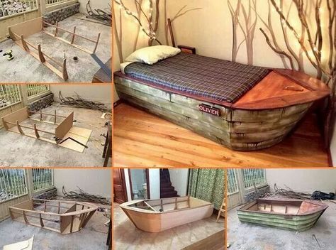 Boat bed Boat Bed, Diy Boat, Bed Plans, New Beds, Diy Bed, How To Make Bed, My New Room, Boy's Room, Boy Room