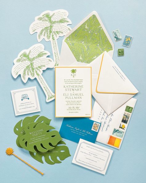 Funky Wedding, Tropical Invitations, Bahamas Wedding, Menu Inspiration, Tropical Wedding Invitations, Palm Beach Wedding, Stationery Inspiration, Beach Wedding Invitations, Invitation Inspiration