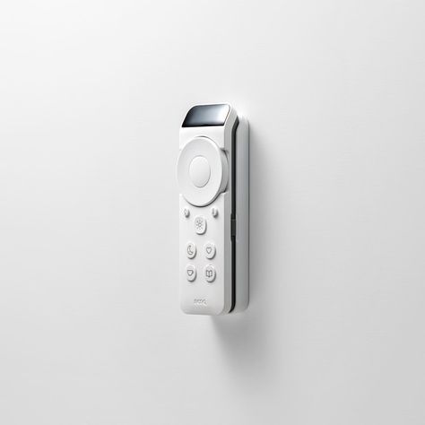 The remote control is designed to be operable with one hand whether it is mounted on the wall or held in the hand. The remote holder and… | Instagram Form Study, Remote Holder, Wireless Microphone, Lighting Lamp, Household Chores, Smart Lighting, Design Product, Industrial Design, Ceiling Light