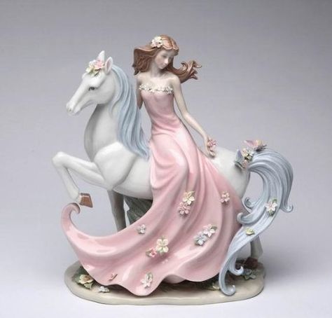 Cosmos 96645 Enchanting Damsel Ceramic Figurine, 11-3/4-Inch Cosmos http://smile.amazon.com/dp/B0077DAEOU/ref=cm_sw_r_pi_dp_6xI7vb00P0MZQ Wedding Sculpture, Porcelain Wedding, Porcelain Sculpture, Musical Gift, Ceramic Figurine, Carousel Horses, Glass Figurines, Angel Figurines, Gifts For Horse Lovers