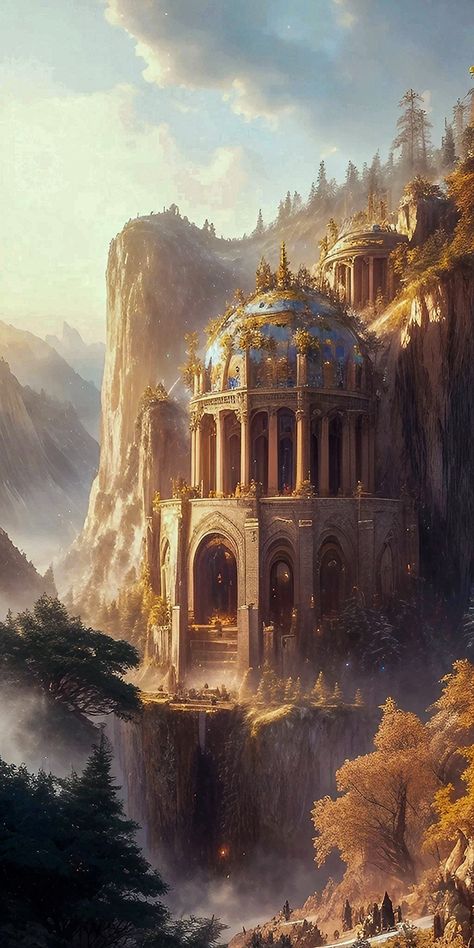 Fantasy Mountain Kingdom, Fantasy Kingdom Art, Cave Kingdom, Mountain Cities, Fantasy Empire, Elven City, Kingdom Art, Fantasy Realm, Mountain City